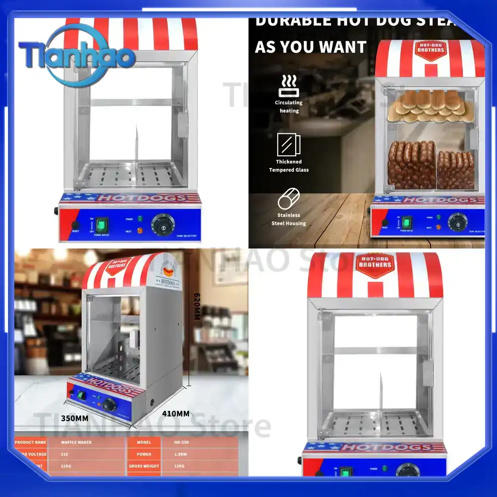 Snacks Food Warmer - 業務用自動ホットドッグバンズウォーマー、レストラン、ホテル、食品店向けの効率的な食品加工機、新品スナック用