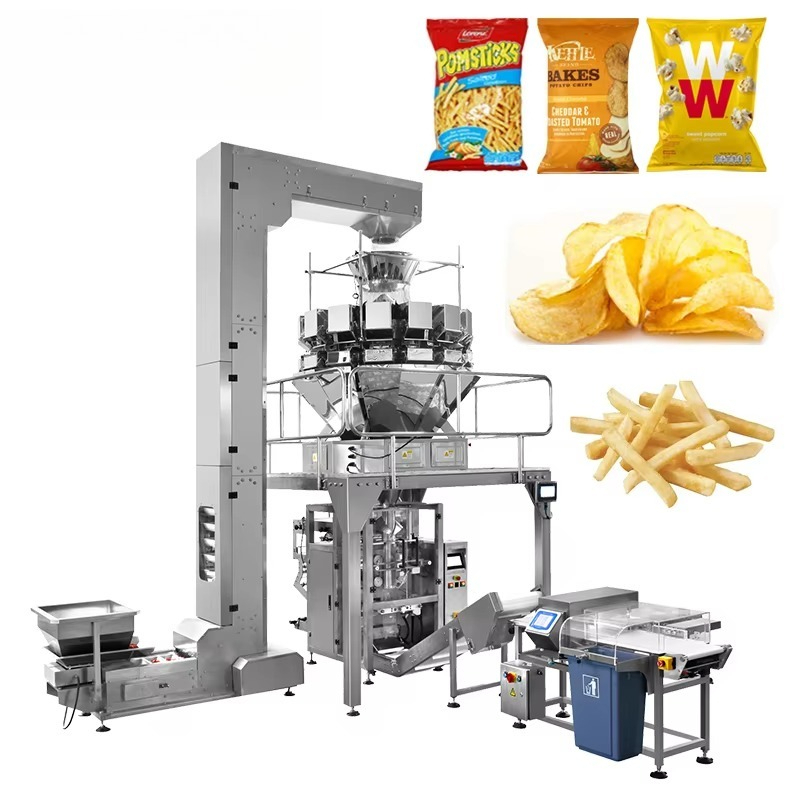 Dry Food Snacks - 14ヘッド計量機付き縦型包装機、ドライフルーツ・ナッツ・スナック食品充填シーリングラインカスタム