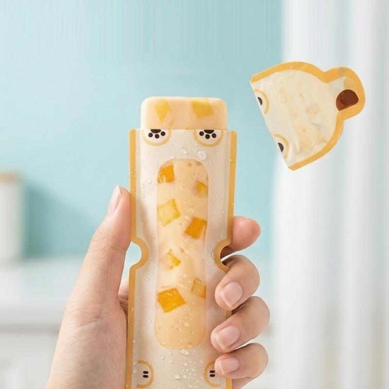 Healthy Snacks Food - 20 個のかわいい漫画 DIY アイスキャンディーバッグ漏れ防止食品グレードのシールポーチ自家製アイスキャンディー幼児用健康スナック用