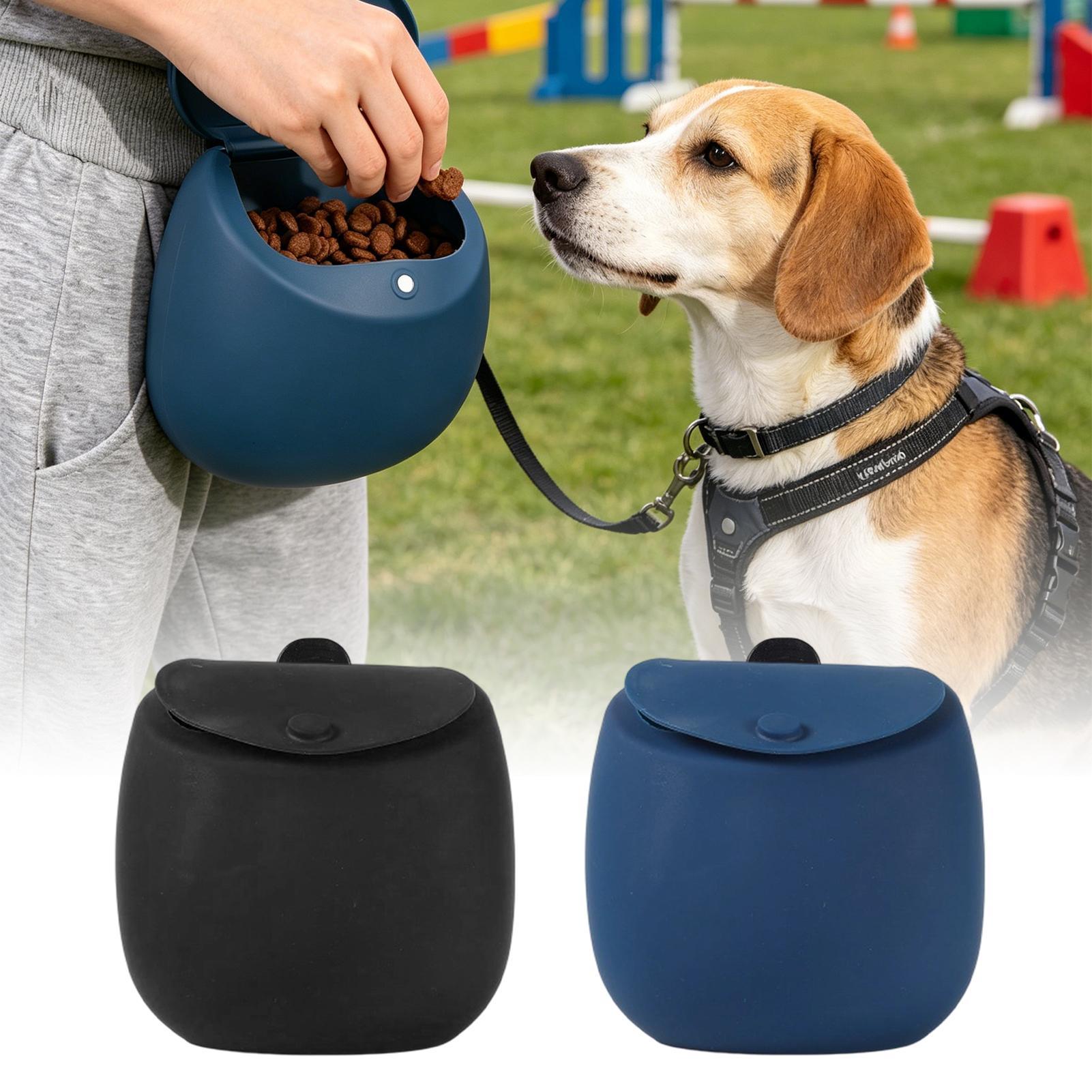 Food Snacks For Hiking - 犬用トレーニングおやつポーチ シリコン製フードホルダーバッグ 犬用ペットシリコンスナックポーチ 散歩 アウトドア ハイキング