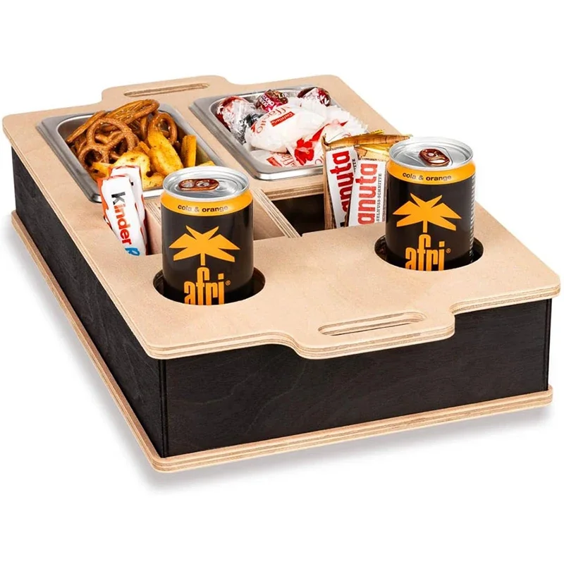 長方形竹トレイデスクトップリモコンホルダースナックバーガート - Food Snacks Drinks のレビューと価格