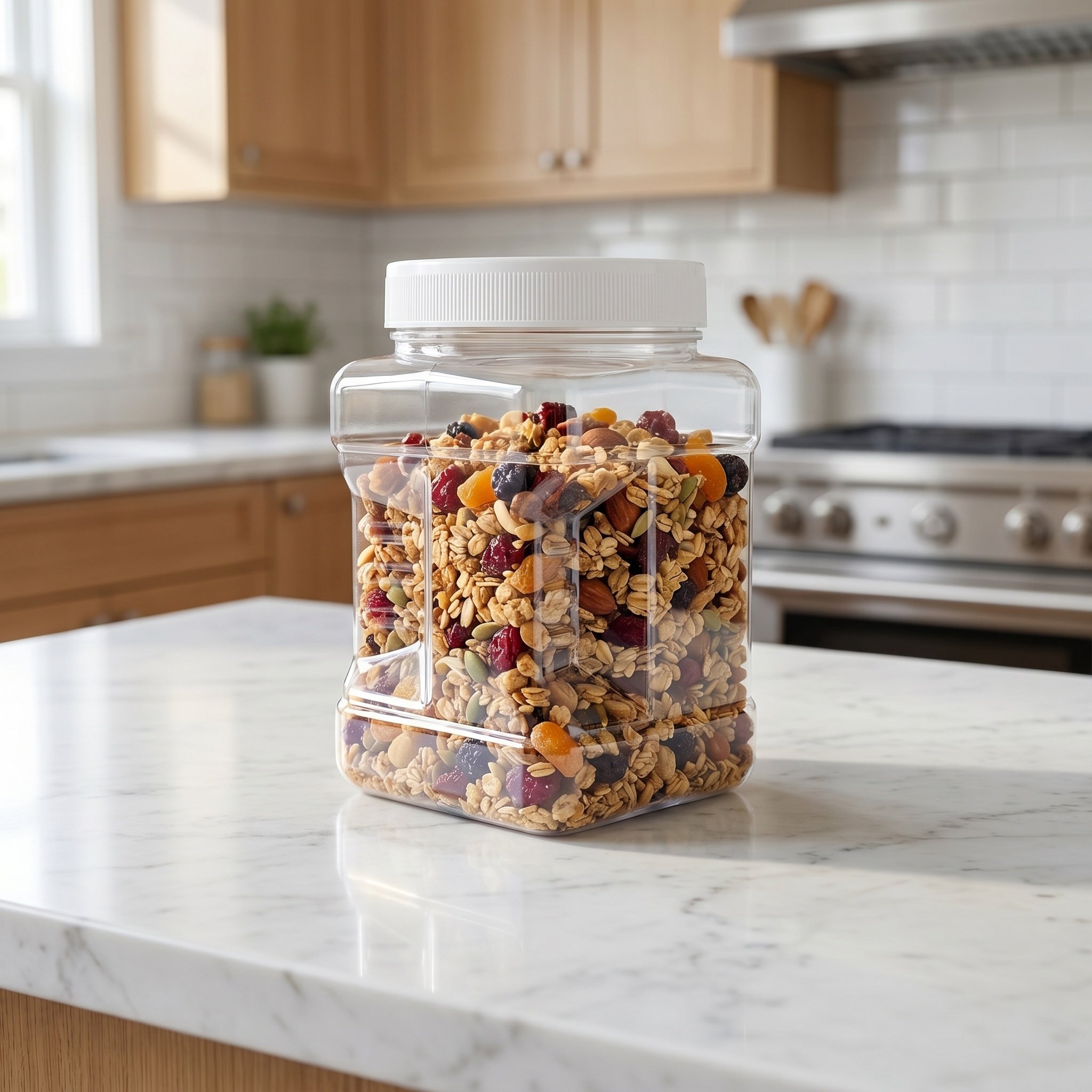 6個入り透明正方形密閉保存容器 広口プラスチック容器 再利用 - Dry Food Snacks のレビューと価格