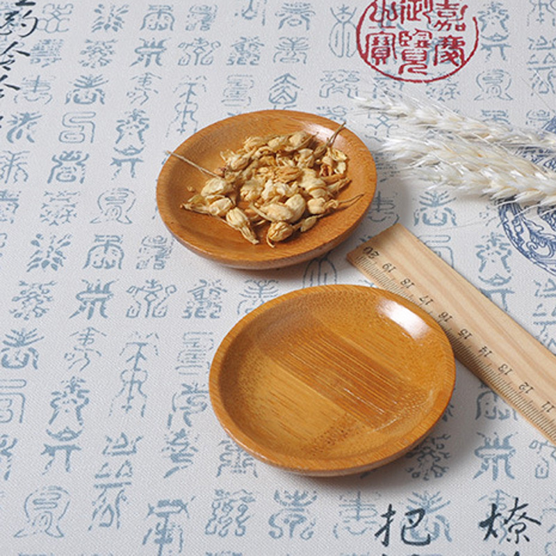 100個/ロット 竹製ソーサー収納トレイ 丸型小皿 写真スタ - Food Snacks Background のレビューと価格
